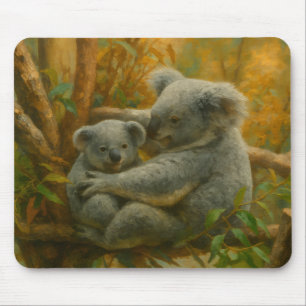 Koala Mutter und Joey im Herbst Canopy Mousepad