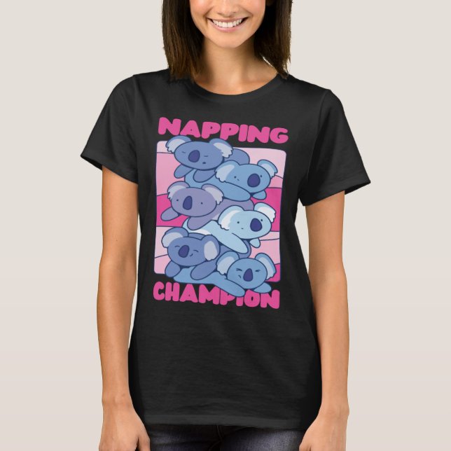 Koala Napping Champion T-Shirt (Vorderseite)