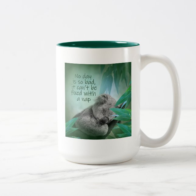 Koala Nickerchen Zweifarbige Tasse (Rechts)