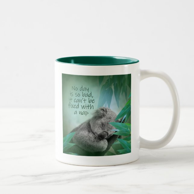 Koala Nickerchen Zweifarbige Tasse (Rechts)