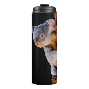 Koala Niedlich in Tree Gray Thermosbecher