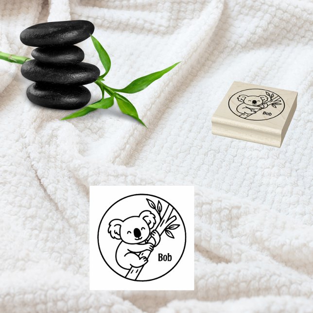 Koala on Branch Custom Name Stamp  Gummistempel (Von Creator hochgeladen)