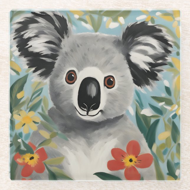 Koala Painting Glasuntersetzer (Vorderseite)