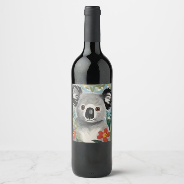 Koala Painting Weinetikett (Vorderseite)