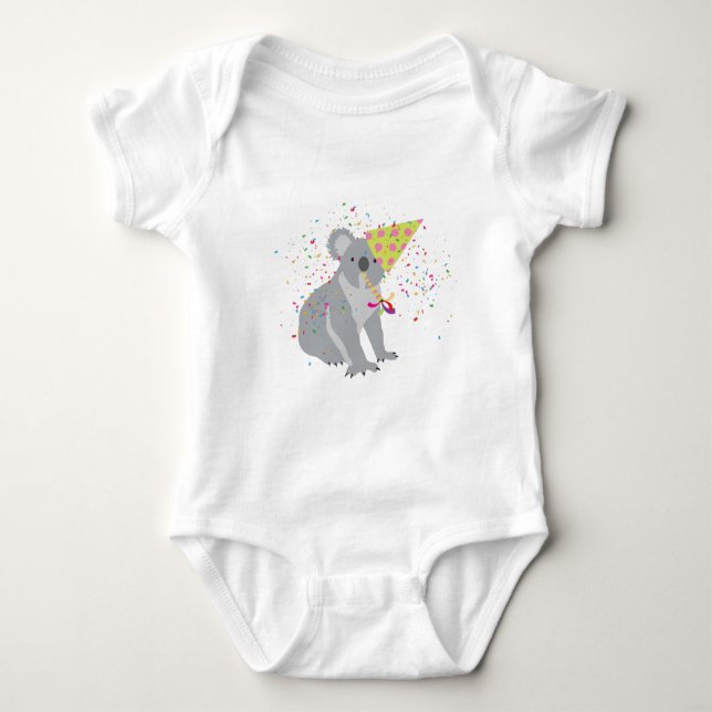 Koala Partying - Tiere mit Party Baby Strampler (Vorderseite)