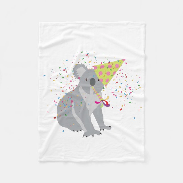 Koala Partying - Tiere mit Party Fleecedecke (Vorderseite)