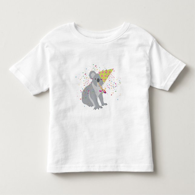 Koala Partying - Tiere mit Party Kleinkind T-shirt (Vorderseite)