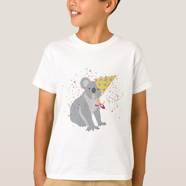 Koala Partying - Tiere mit Party T-Shirt (Vorderseite)