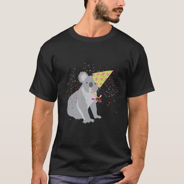 Koala Partying - Tiere mit Party T-Shirt (Vorderseite)