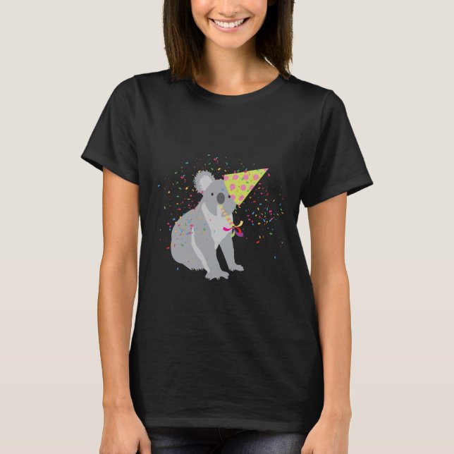 Koala Partying - Tiere mit Party T-Shirt (Vorderseite)