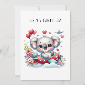 Koala-Pilot-Geburtstag Einladung