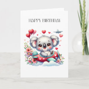Koala-Pilot-Geburtstag Karte