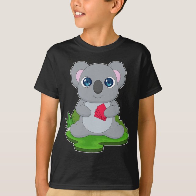 Koala Poker Poker Karten T-Shirt (Vorderseite)