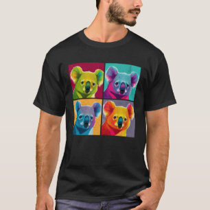 Koala Pop Illustration Farbige Tierfrauen Männer T-Shirt