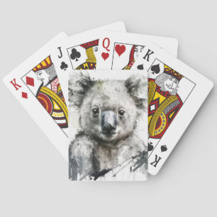 Koala Portrait Tiermalerei Natur im Freien Spielkarten