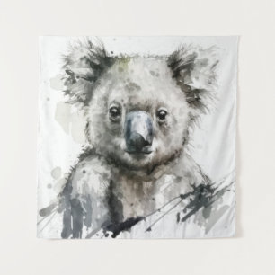 Koala Portrait Tiermalerei Natur im Freien Wandteppich