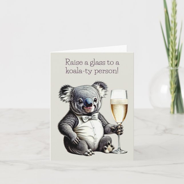 Koala Pun Greeting Card Karte (Vorderseite)