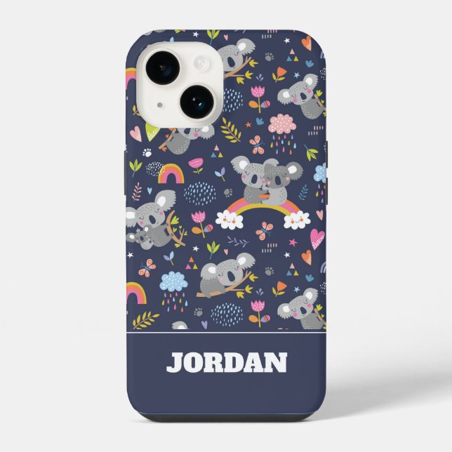 Koala Rainbow Liebe Pattern iPhone Hülle (Rückseite)