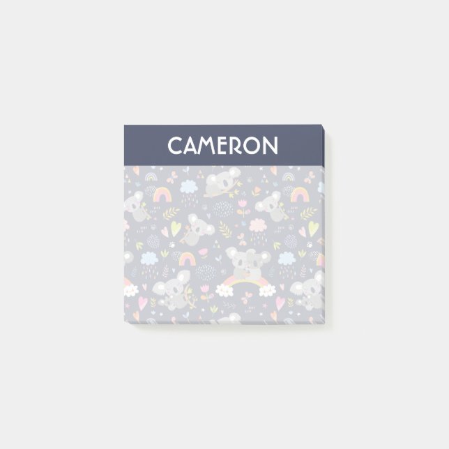 Koala Rainbow Liebe Pattern Post-it Klebezettel (Vorderseite)