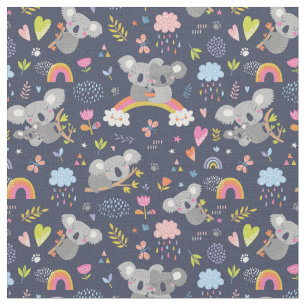 Koala Rainbow Liebe Pattern Stoff