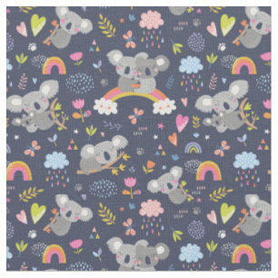 Koala Rainbow Liebe Pattern Stoff
