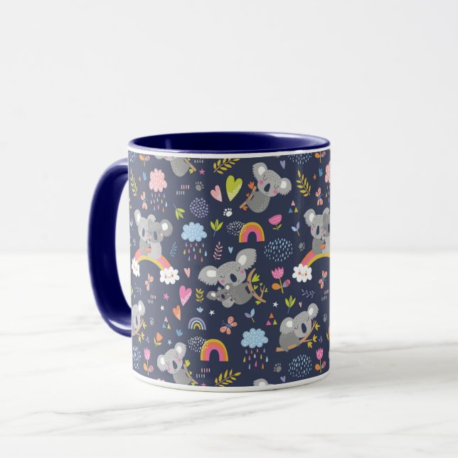 Koala Rainbow Liebe Pattern Tasse (Vorderseite Links)