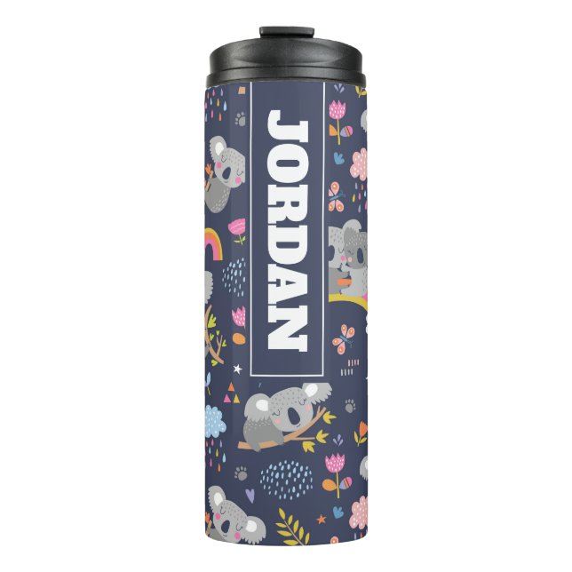 Koala Rainbow Liebe Pattern Thermosbecher (Vorderseite)