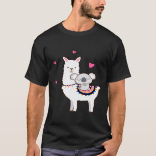 Koala reitet auf Lama beste Freunde Alpaka Tierlie T-Shirt