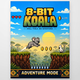 Koala, Retro-8-Bit-Pixel-Art Postkarte