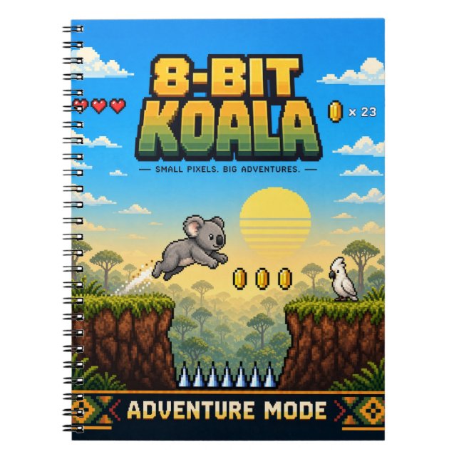 Koala, Retro-8-Bit-Pixelkunst Notizblock (Vorderseite)