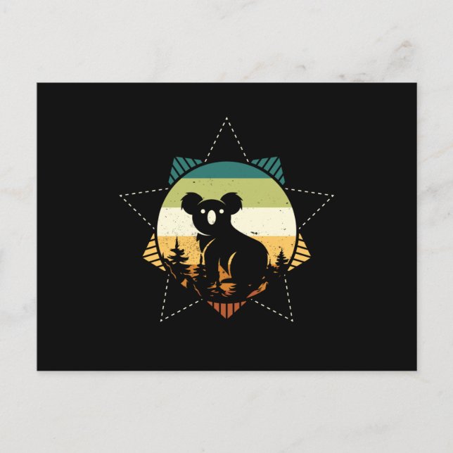 Koala Retro Postkarte (Vorderseite)