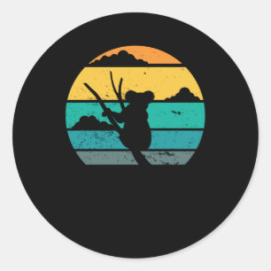 Koala Retro Style   Koala Bear Gift Runder Aufkleber