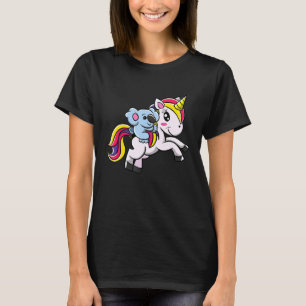 Koala Riding Magical Unicorn Australien Liebe Auss T-Shirt