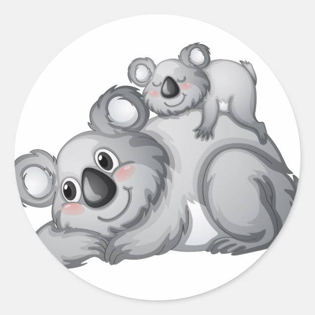 Koala Runder Aufkleber (Vorderseite)