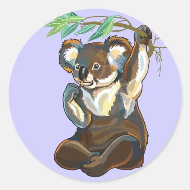 Koala Runder Aufkleber (Vorderseite)