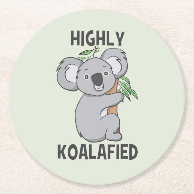 Koala Runder Pappuntersetzer (Vorderseite)