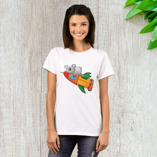 Koala schlafen bei einer farbenfrohen Rakete T-Shirt
