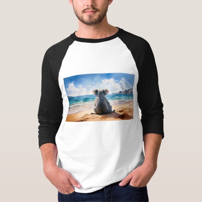 Koala sieht den Ozean T-Shirt (Vorderseite)