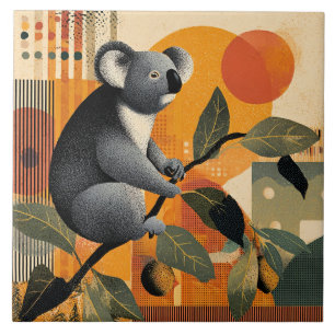 Koala sitzt in einem Baum Fliese