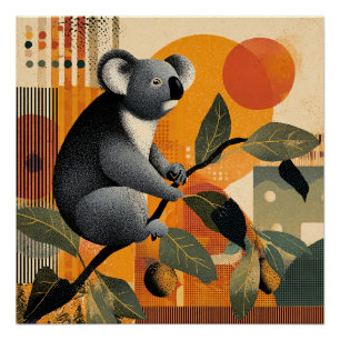 Koala sitzt in einem Baum Poster