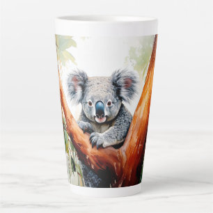 Koala sitzt in einem Eukalyptusbaum Milchtasse