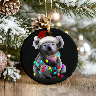 Koala sitzt mit Weihnachten Weihnachten Weihnachte Keramik Ornament