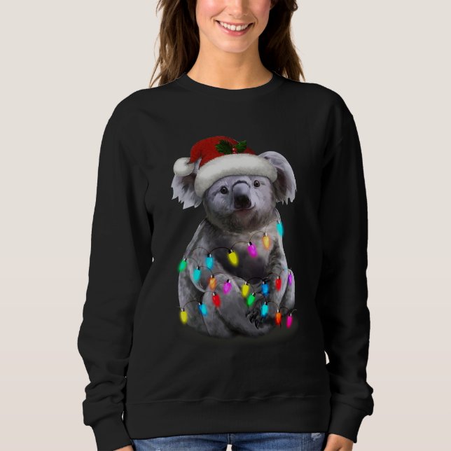 Koala sitzt mit Weihnachten Weihnachten Weihnachte Sweatshirt (Vorderseite)