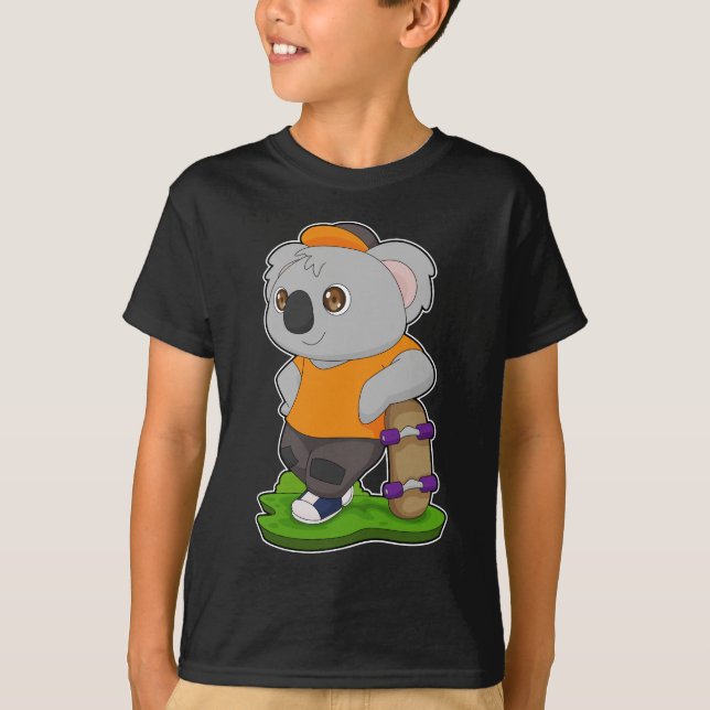 Koala Skater Skateboard Sports T-Shirt (Vorderseite)