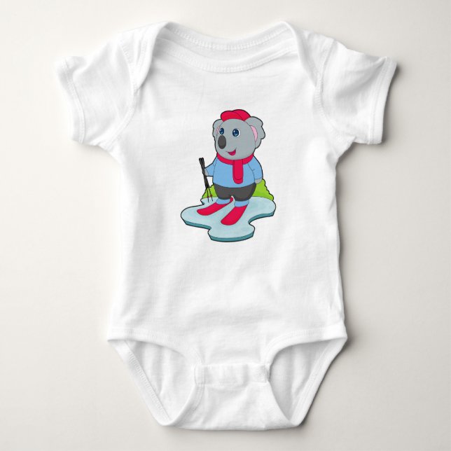 Koala Skier Ski Baby Strampler (Vorderseite)