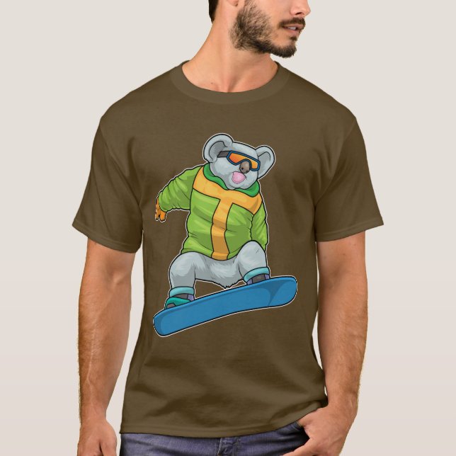 Koala Snowboarder Snowboard T-Shirt (Vorderseite)