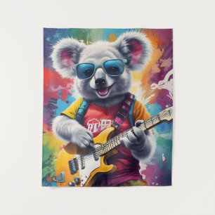 Koala spielt Gitarre, Rock Graffiti Wandteppich