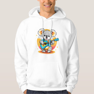 Koala Strumming eine Gitarre Hoodie