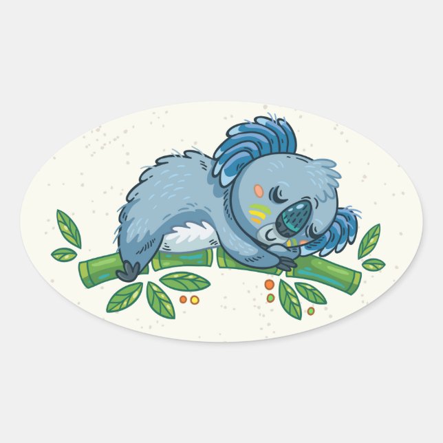 Koala Süssen Ovaler Aufkleber (Vorderseite)