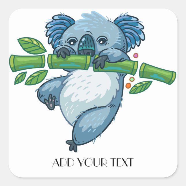 Koala Süssen Quadratischer Aufkleber (Vorderseite)
